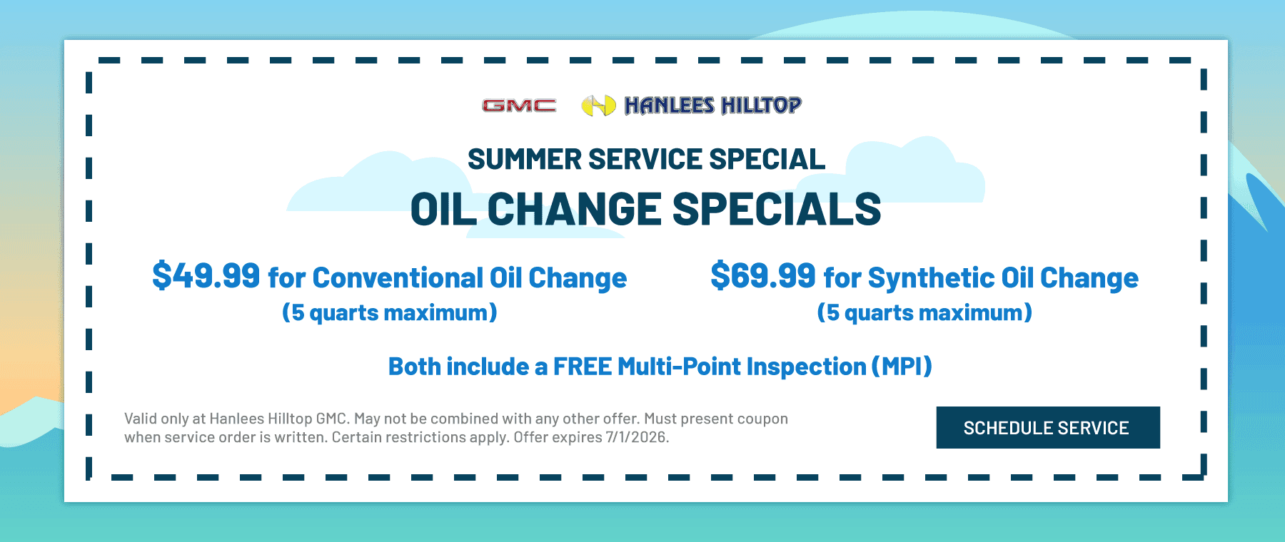 Oil Change Special