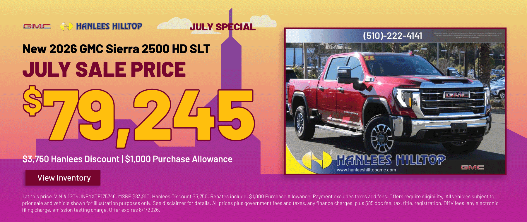 New 2026 GMC Sierra 2500 HD SLT Special