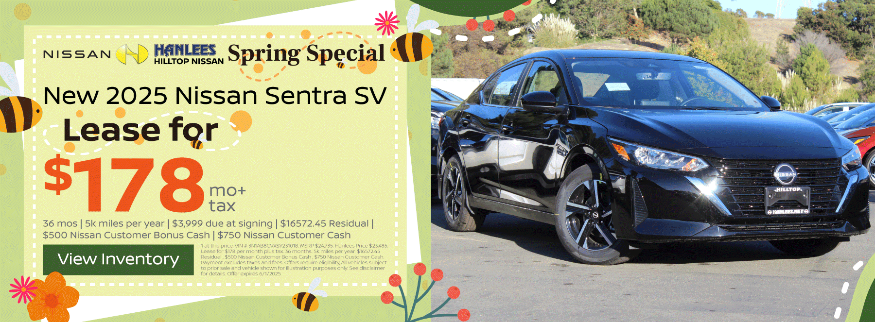 New 2025 Nissan Sentra SV Special