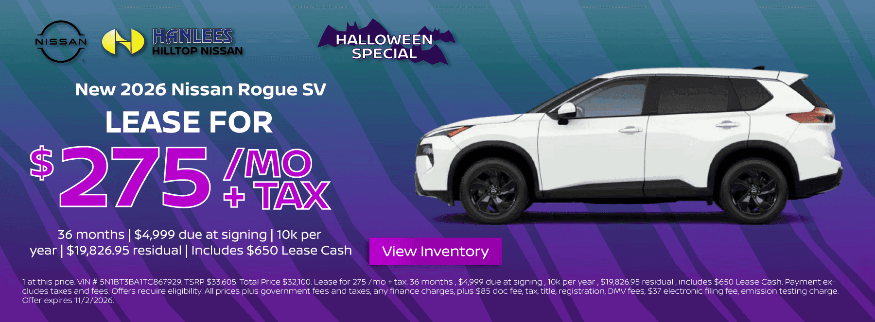 New 2026 Nissan Rogue SV Special