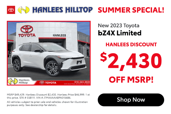 New 2023 Toyota bZ4X - Hanlees Discount $2,430 off MSRP!
