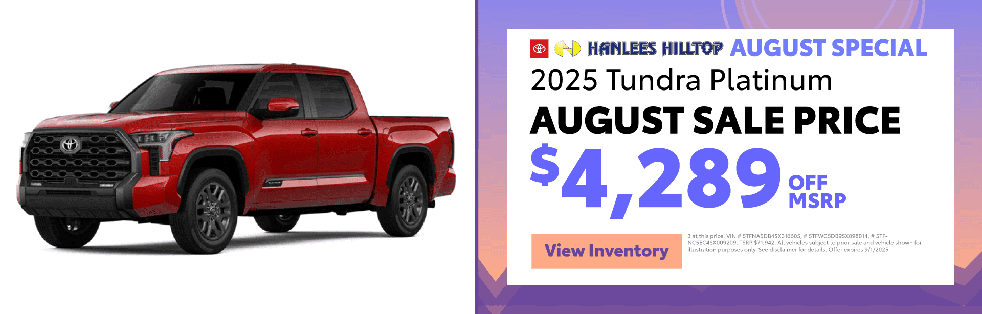 2025 Tundra Platinum Special