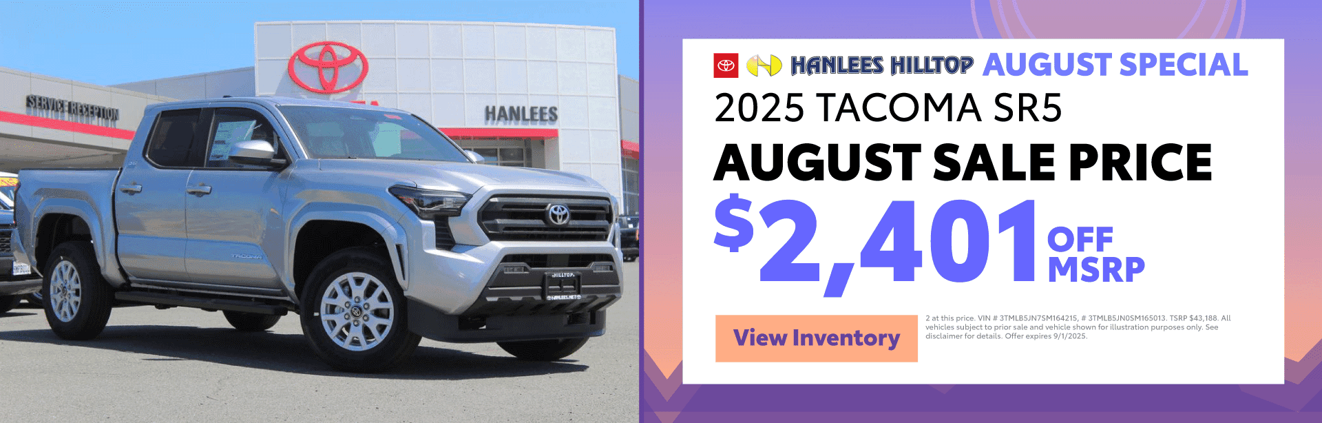2025 TACOMA SR5 Special