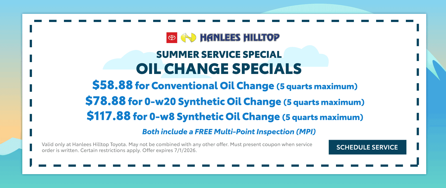 Oil Change Special