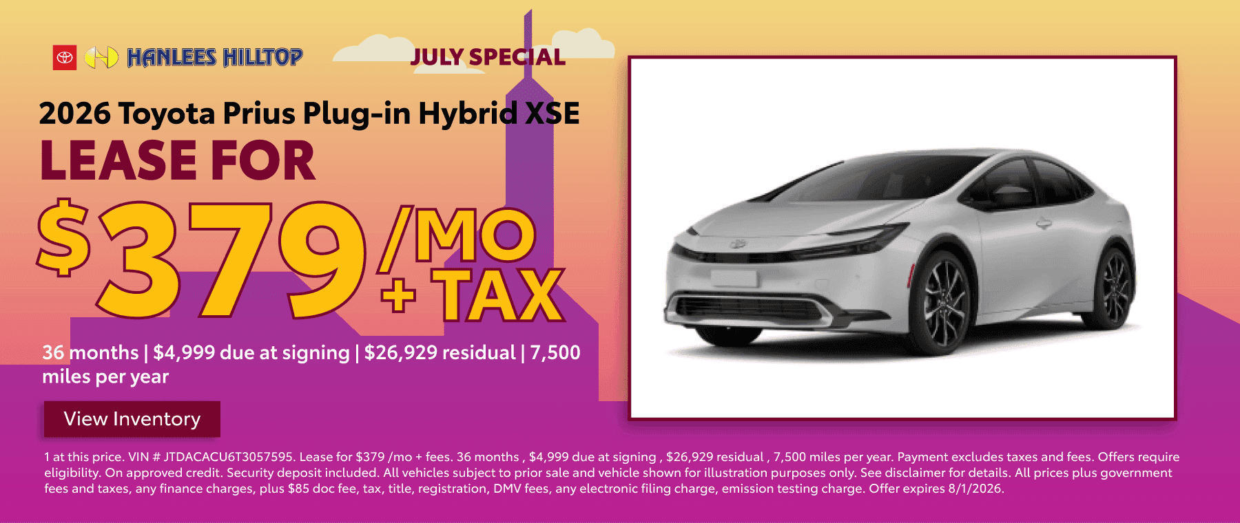 2026 Toyota Prius Plug-in Hybrid XSE Special