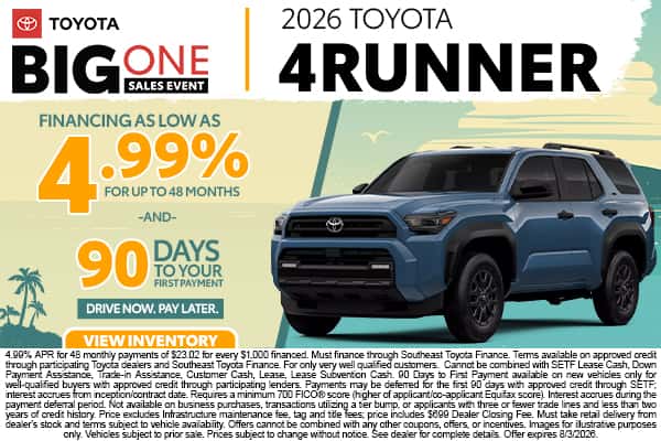 <center><strong>2026 Toyota 4Runnner</strong></center>