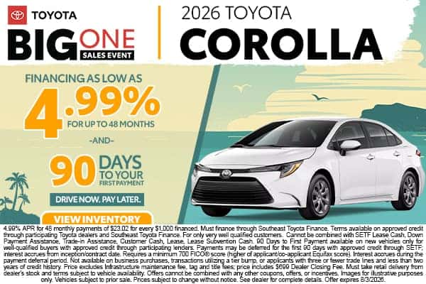 <center><strong>2026 Toyota Corolla</strong></center>