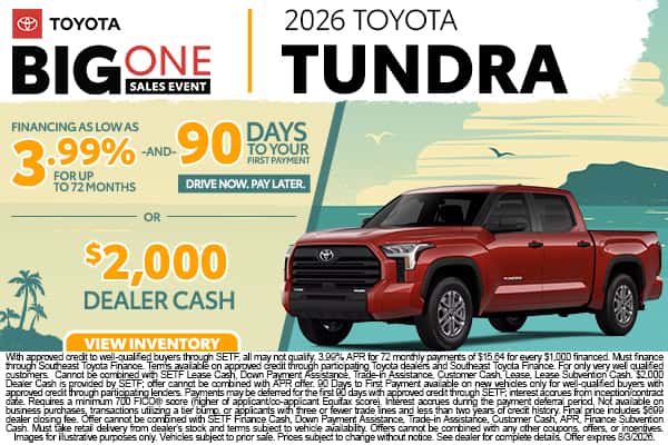 <center><strong>2026 Toyota Tundra</strong></center>