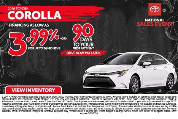 <center><strong>2026 Toyota Corolla</strong></center>