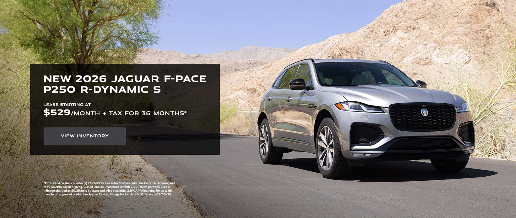 NIEW 2026 JAGUAR F-PACE P250 R-DYNAMIC S Lease Special