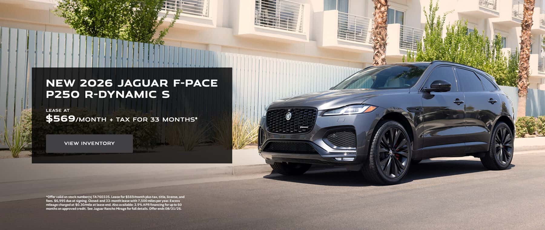 NEW 2026 JAGUAR F-PACE P250 R-DYNAMIC S Lease Banner