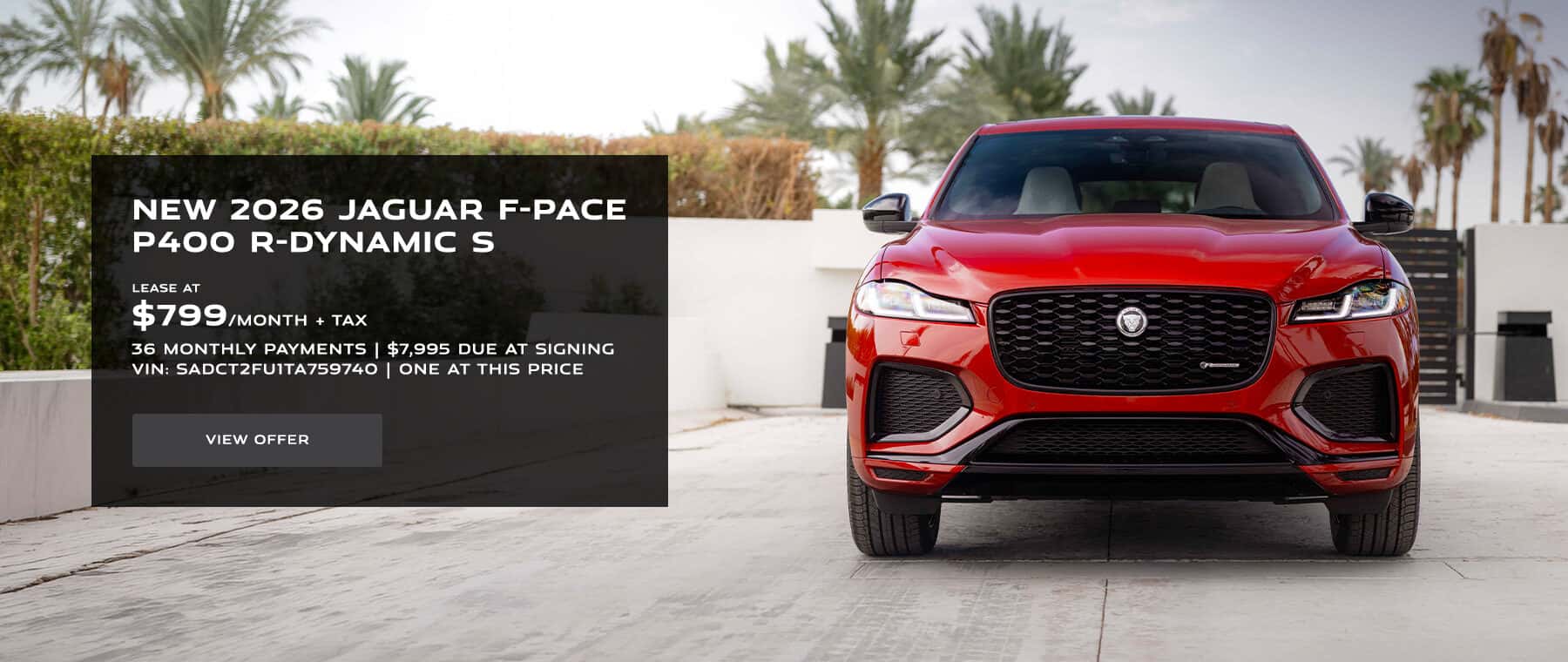 NEW 2026 JAGUAR F-PACE P400 R-Dynamic S Lease Special