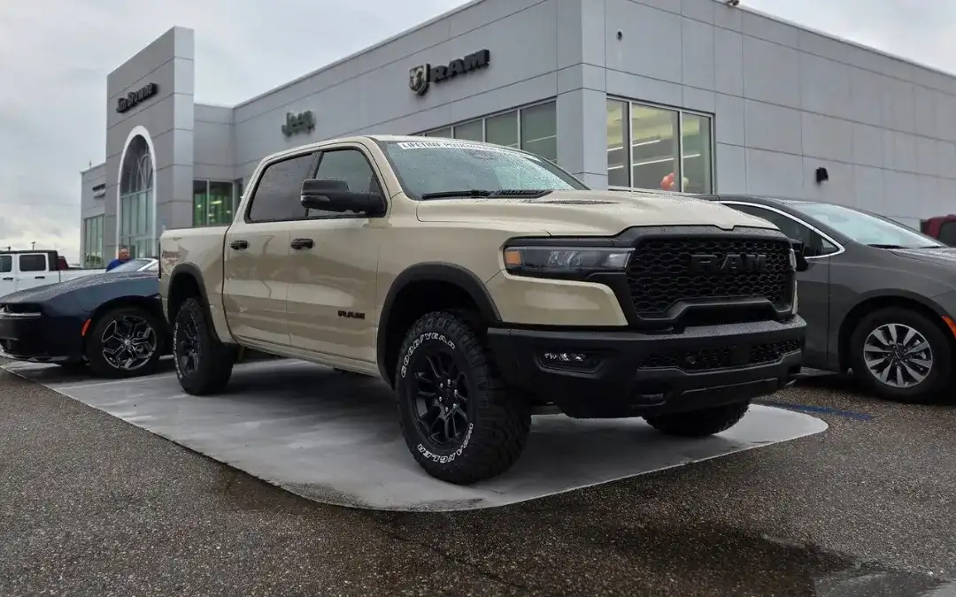 RAM truck displayed out front of Jim Browne CDJR