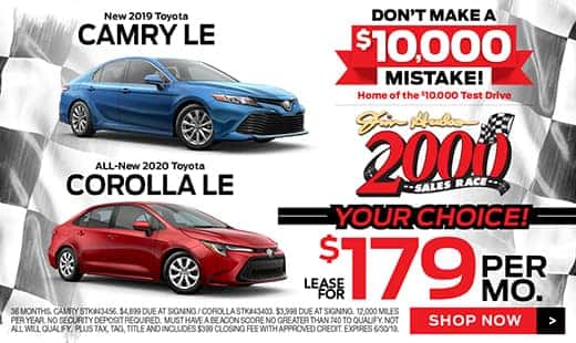 2019 Camry and 2020 Corolla