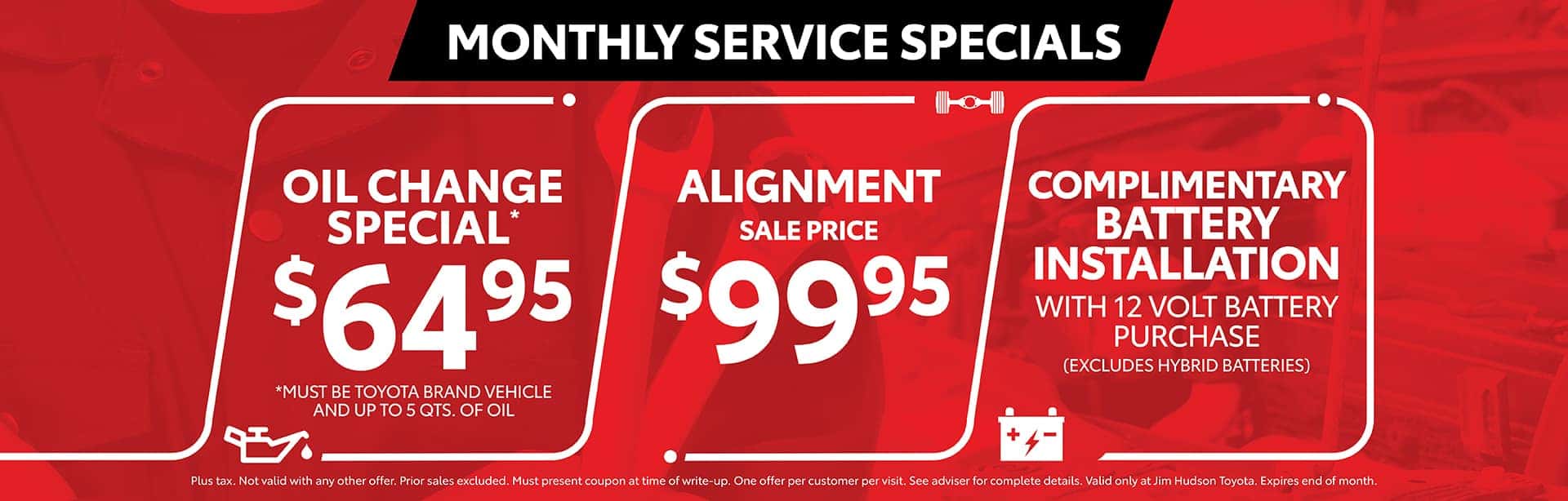 Monthly Service Specials