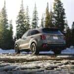 Stylish SUV in Snowy Forest Setting
