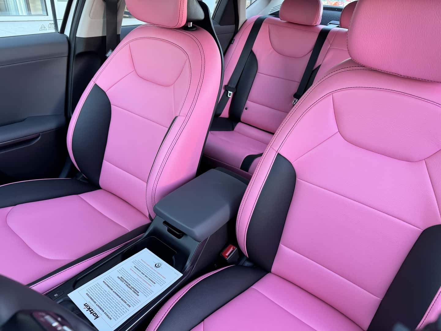 Custom Kia interior in pink
