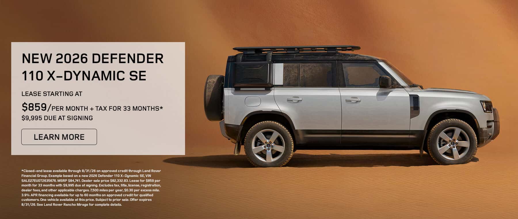 NEW 2026 DEFENDER 110 X-DYNAMIC SE Lease Banner