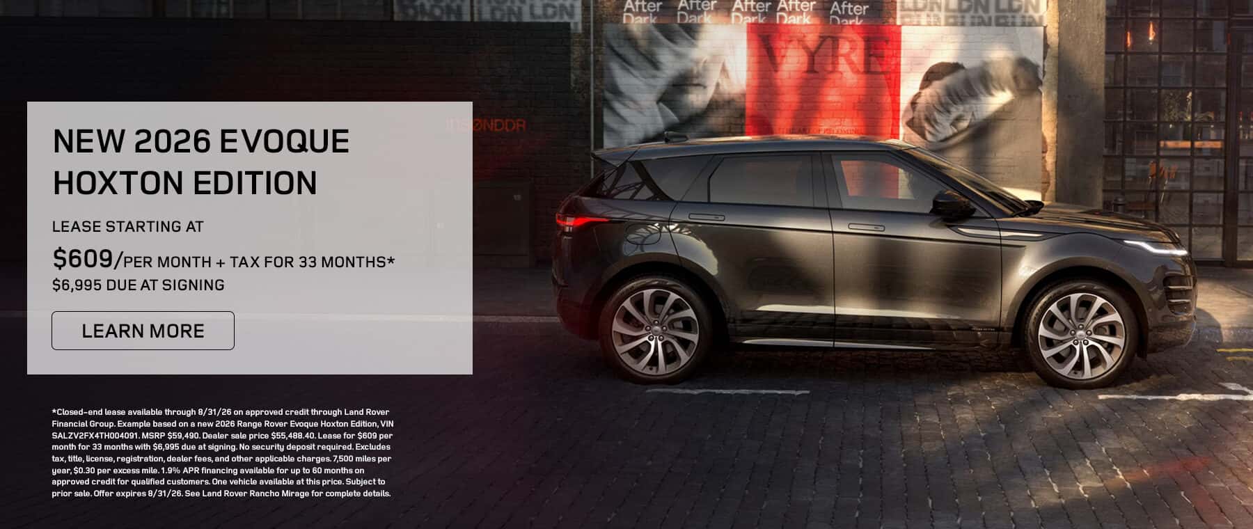 NEW 2026 EVOQUE HOXTON EDITION Lease Banner