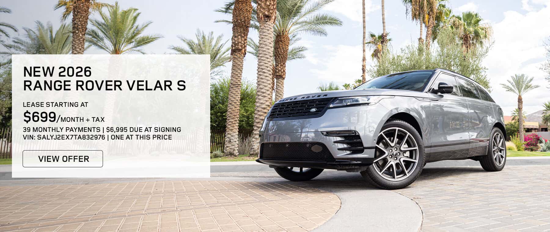 NEW 2026 RANGE ROVER VELAR S Lease Banner