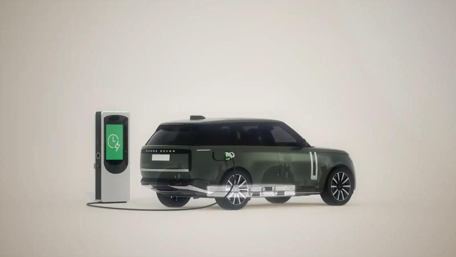 Range Rover Electric at a public charging station