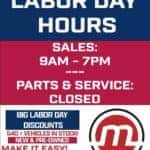 labor day hours marshall auto group 2026