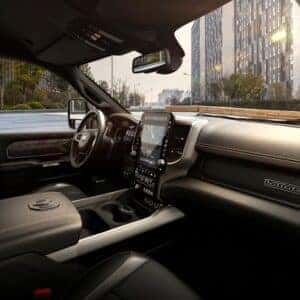 front passengers view of a ram 2500 laramie with leather interior