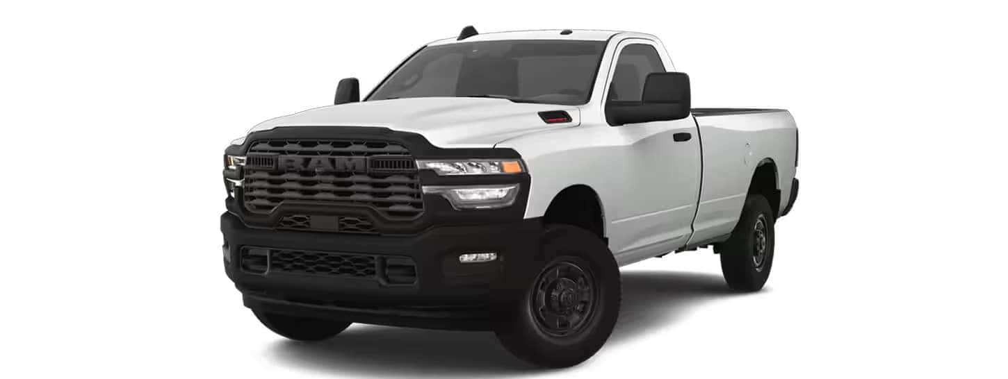 The 2025 Ram 2500 Tradesman in Bright White Clear Coat exterior paint.