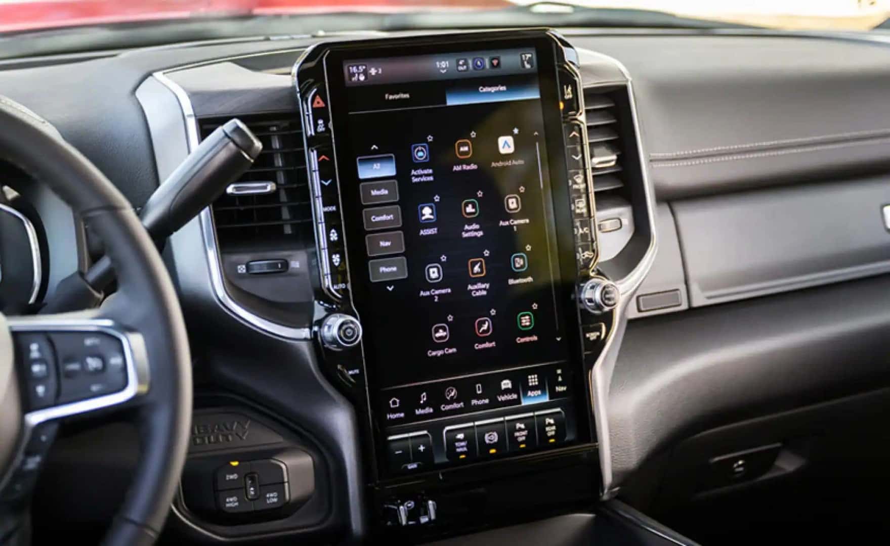 the digital dispay and infotaintment system in a 2025 ram 2500