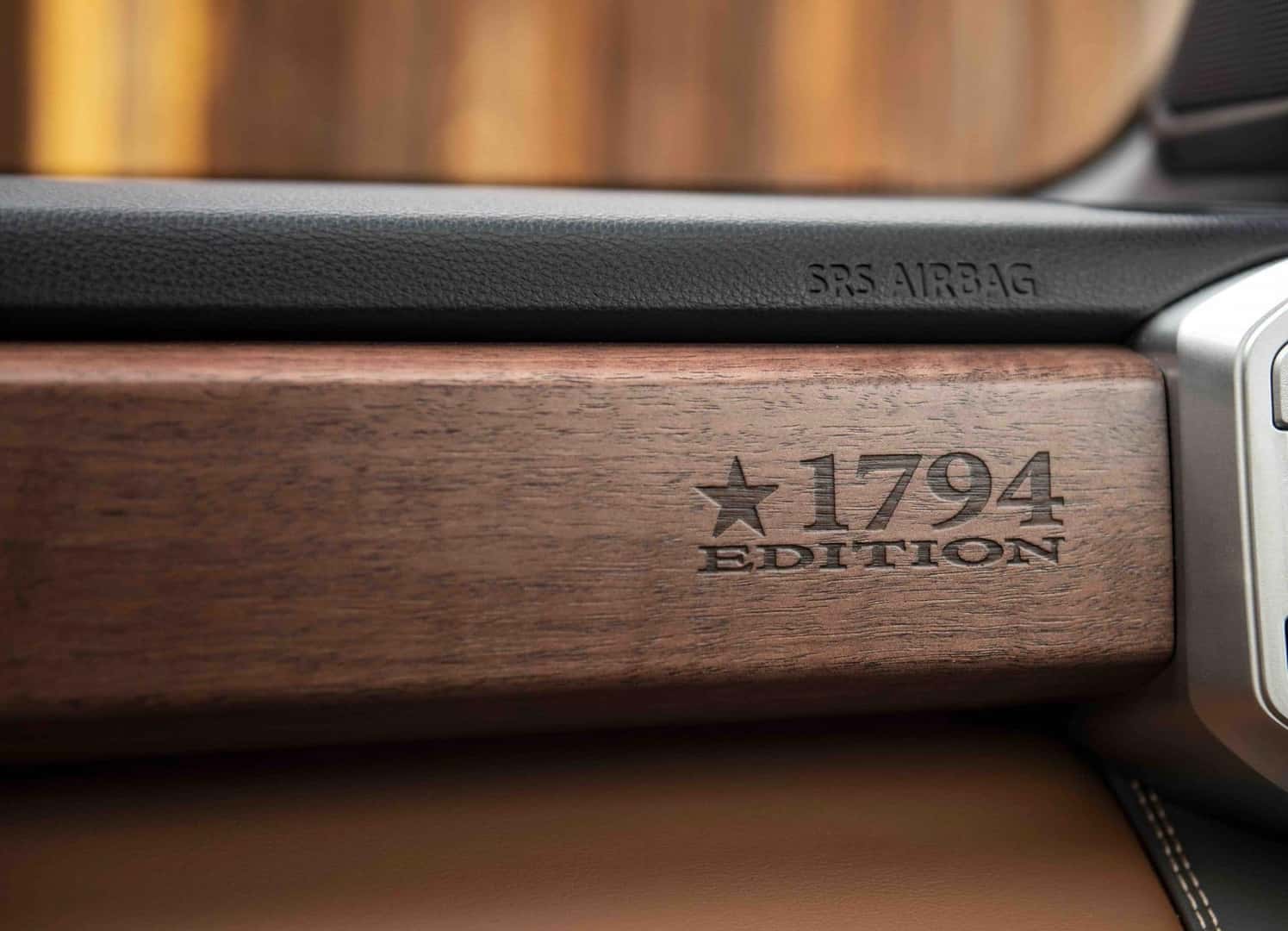 wood grain accents with 1794 Edition badging in the toyota tundra hybrid