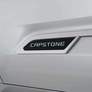 close up of capstone badging on the toyot tundra drivers side door