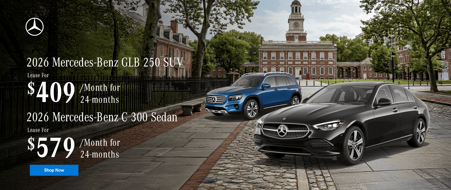 Headline: 2026 Mercedes-Benz GLB 250 SUV Headline 2: 2026 Mercedes-Benz C 300 Sedan