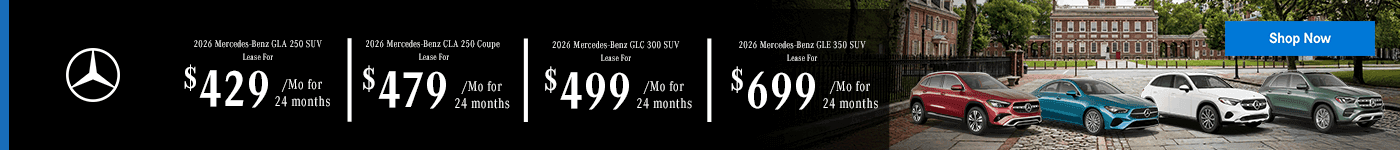 Headline 1: 2026 Mercedes-Benz GLA 250 SUV Headline 2: 2026 Mercedes-Benz CLA 250 Coupe Headline 3: 2026 Mercedes-Benz GLC 300 SUV Headline 4: 2026 Mercedes-Benz GLE 350 SUV