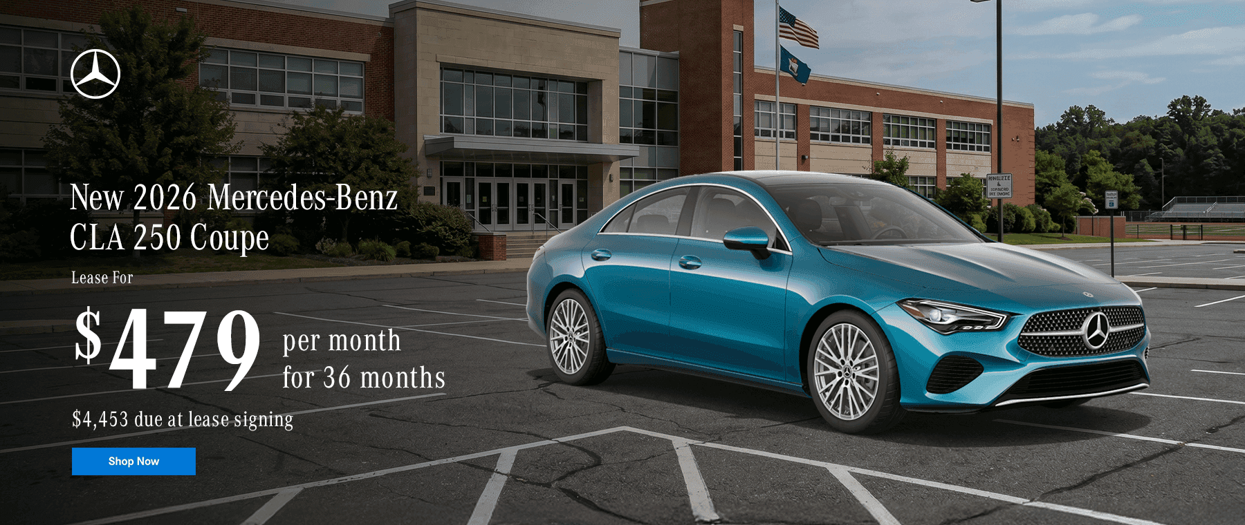 New 2026 Mercedes-Benz CLA 250 Coupe Subtext: Lease for $479 per month for 36 months $4,453 due at lease signing