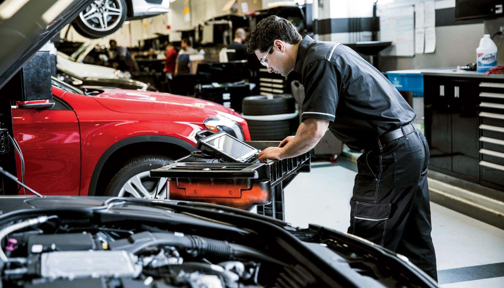 Mercedes Benz technician at work