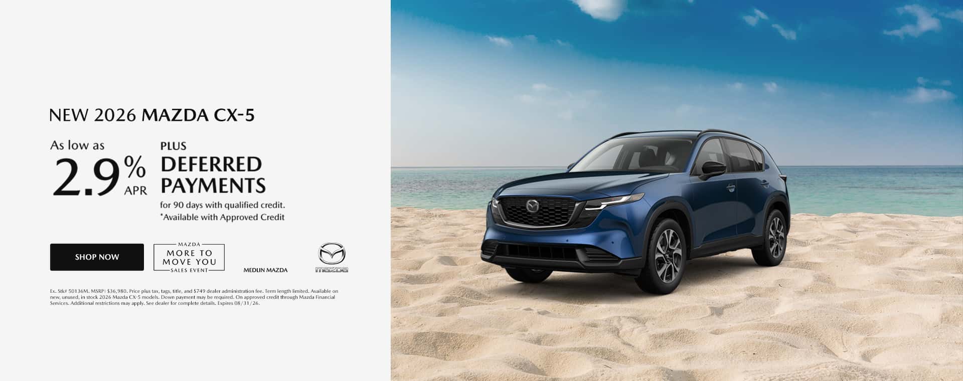 New 2026 Mazda CX-5 APR as low as 2.9%