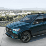 2021 Mercedes-Benz GLE parked overlooking valley town
