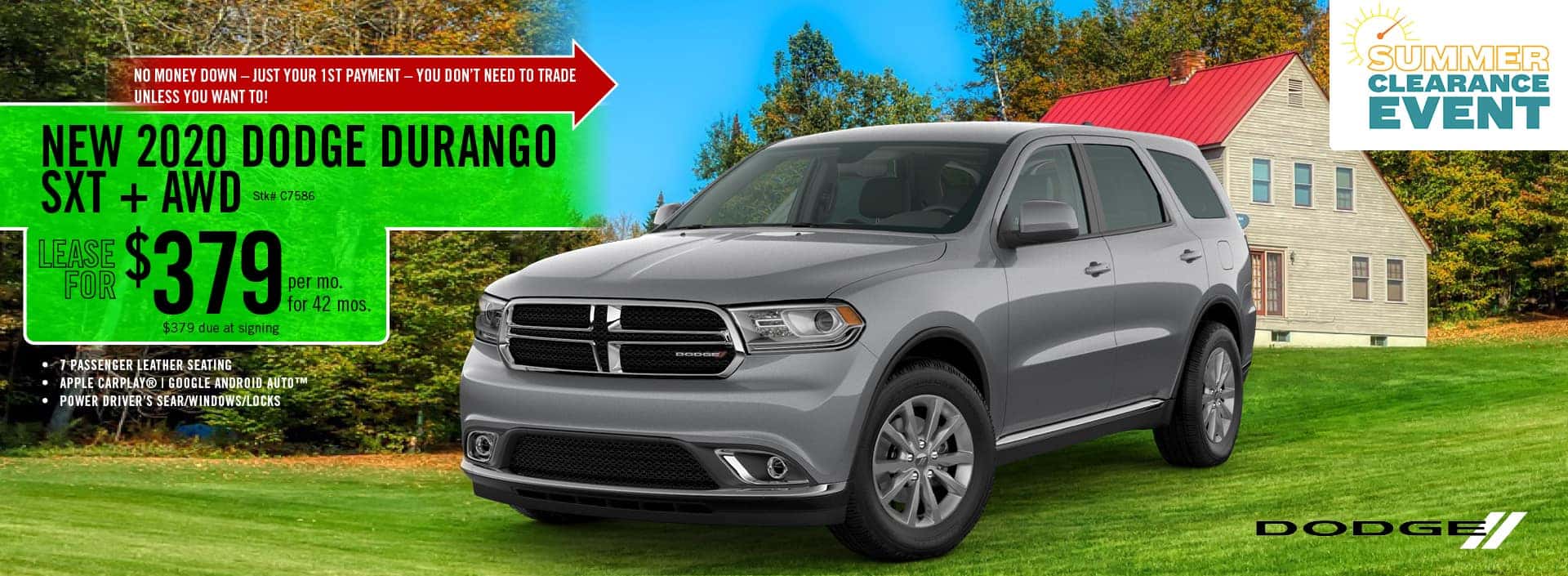 2020 Dodge Durango SXT lease deal $397 for 42 months | Barre, VT