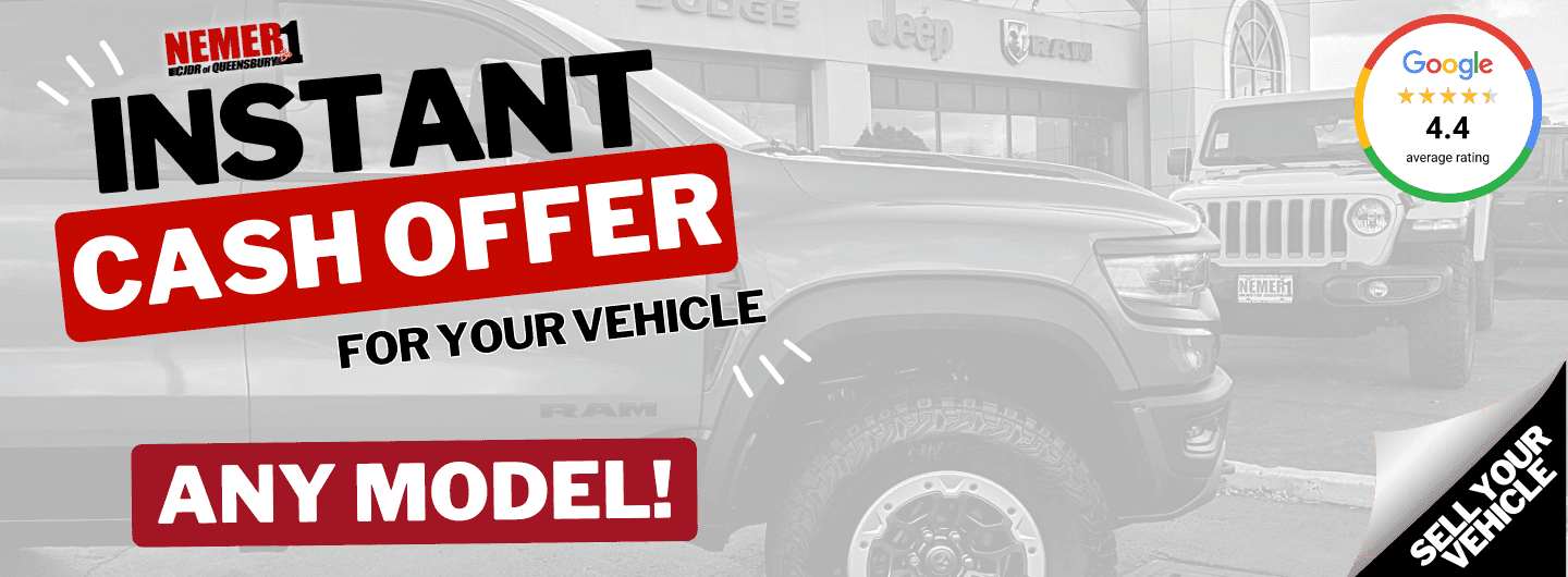 We Will Buy Your Car Nemer Chrysler Jeep Dodge Ram of Queensbury in