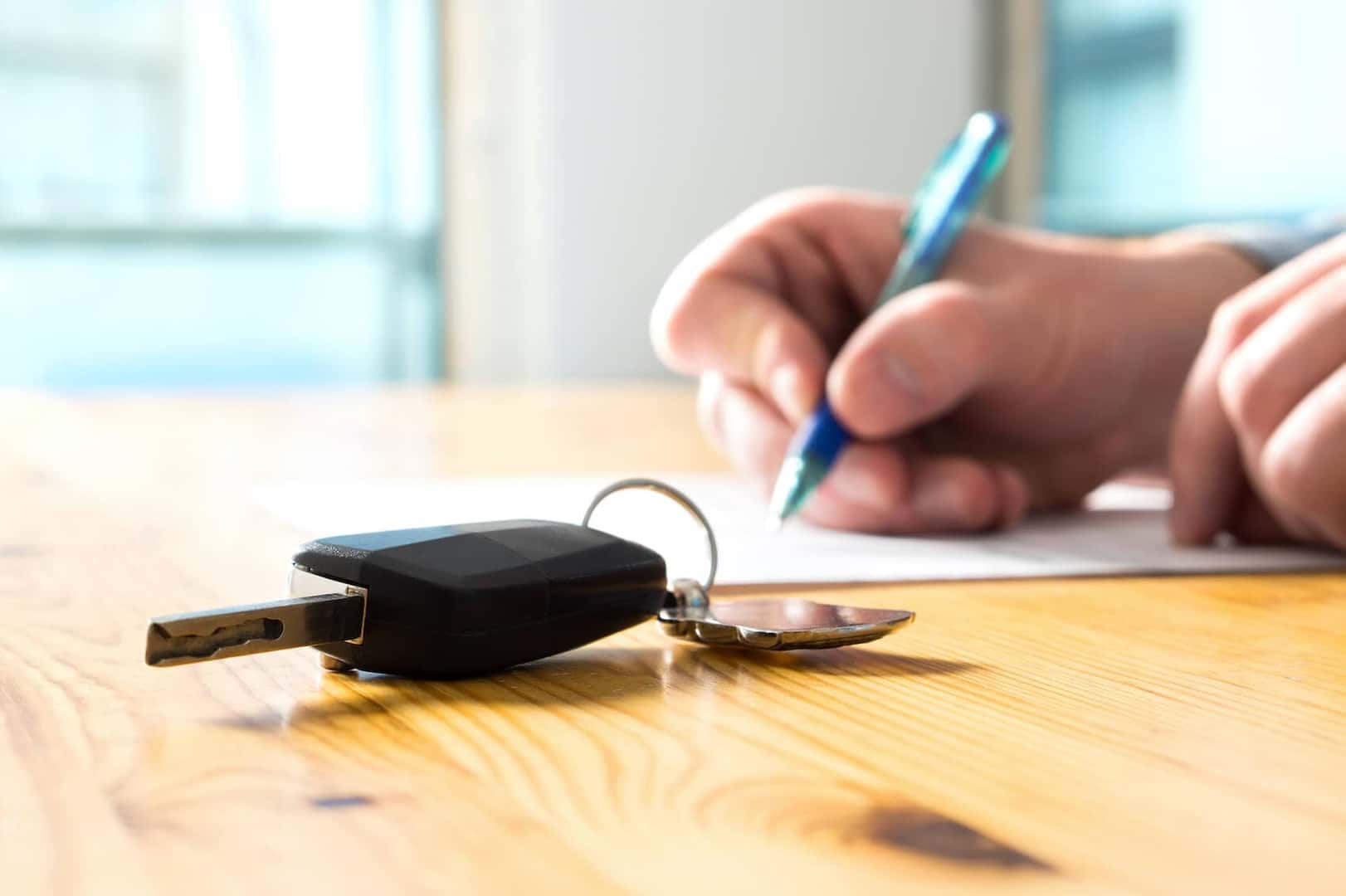 Signing car paperwork