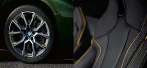 BMW X2 GoldPlay gold-trimmed wheels and gold-trimmed seats.