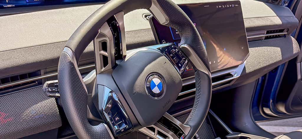 Interior steering wheel of BMW iX3