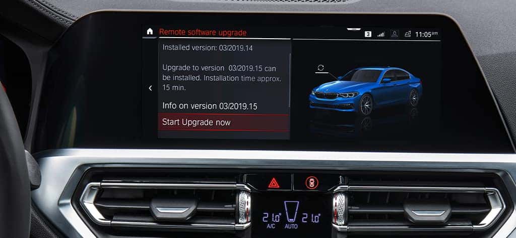 BMW iDrive display ready to accept a BMW Remote Software Upgrade