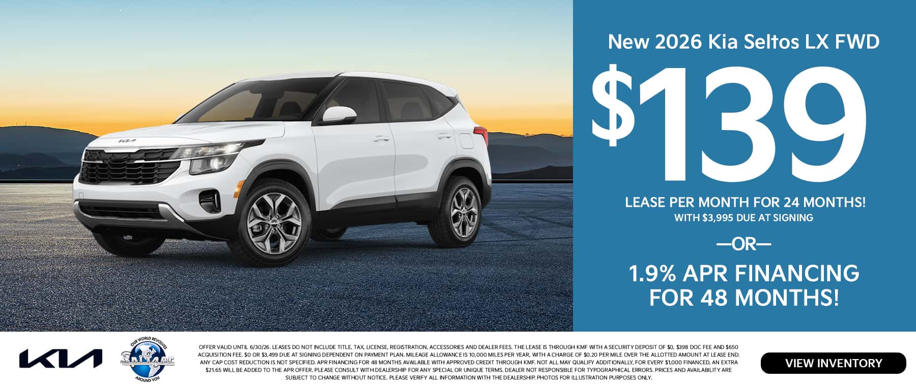 06.2026_2026 Kia Seltos_Lease for $139 for 24 mo OR 1.9% for 48 mo