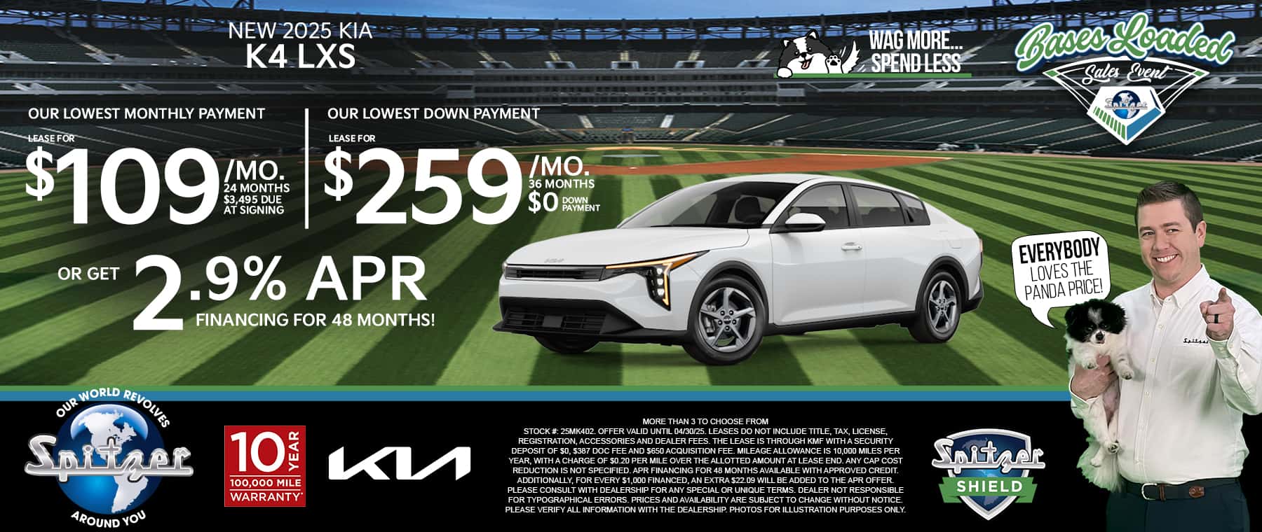 04.2025_Carrera_Lease a New 2025 Kia K4 LXS for As Low As $109 a Month OR Get 2.9% APR Financing for 48 Months!