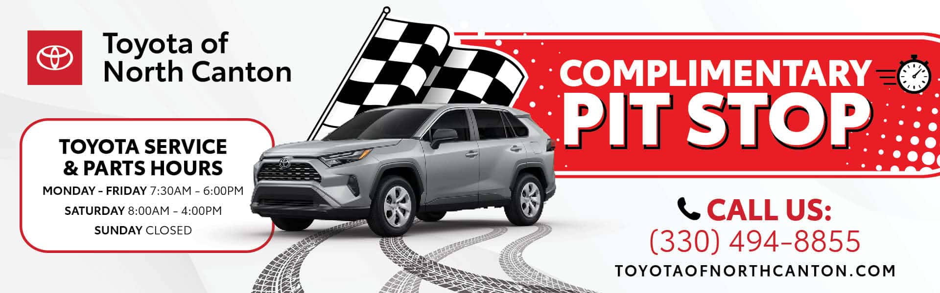 Toyota of North Canton Complimentary Pit Stop Program - Desktop Slide