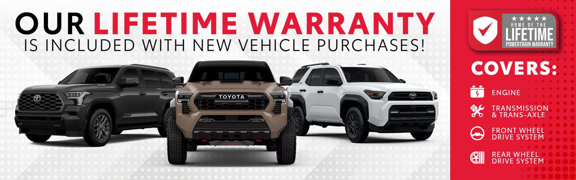 Toyota of North Canton Exclusive Lifetime Warranty Coverage - Desktop Slide