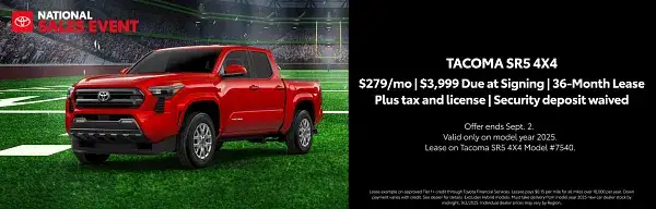 New 2025 Tacoma SR5 4X4 Lease Special