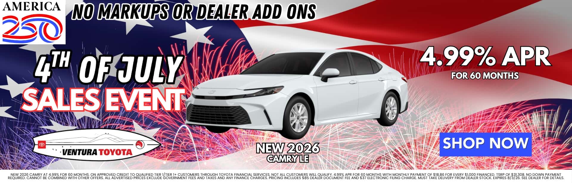 New Camry Apr Deal in Ventura, CA. Near Oxnard, Santa Barbara & Thousand Oaks.