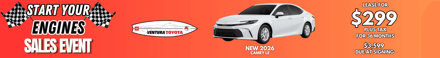 New Camry LE Lease Deal in Ventura. Near Oxnard, Simi Valley, Thousand Oaks and Santa Barbara.